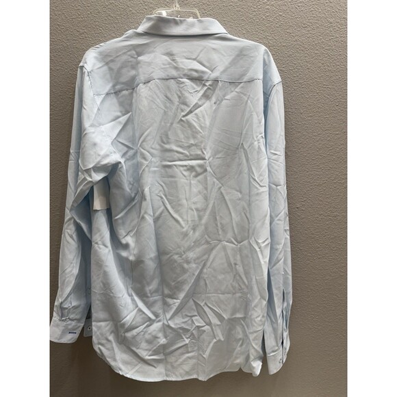 New C Lab NYC Performance Shirt Mens XL Blue White 4 way Stretch Button Up - Picture 4 of 6